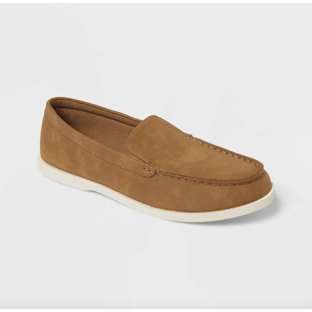 Taupe Slip On Loafers Memory Foam Goodfellow Alfred Men's Size 10 Faux Suede